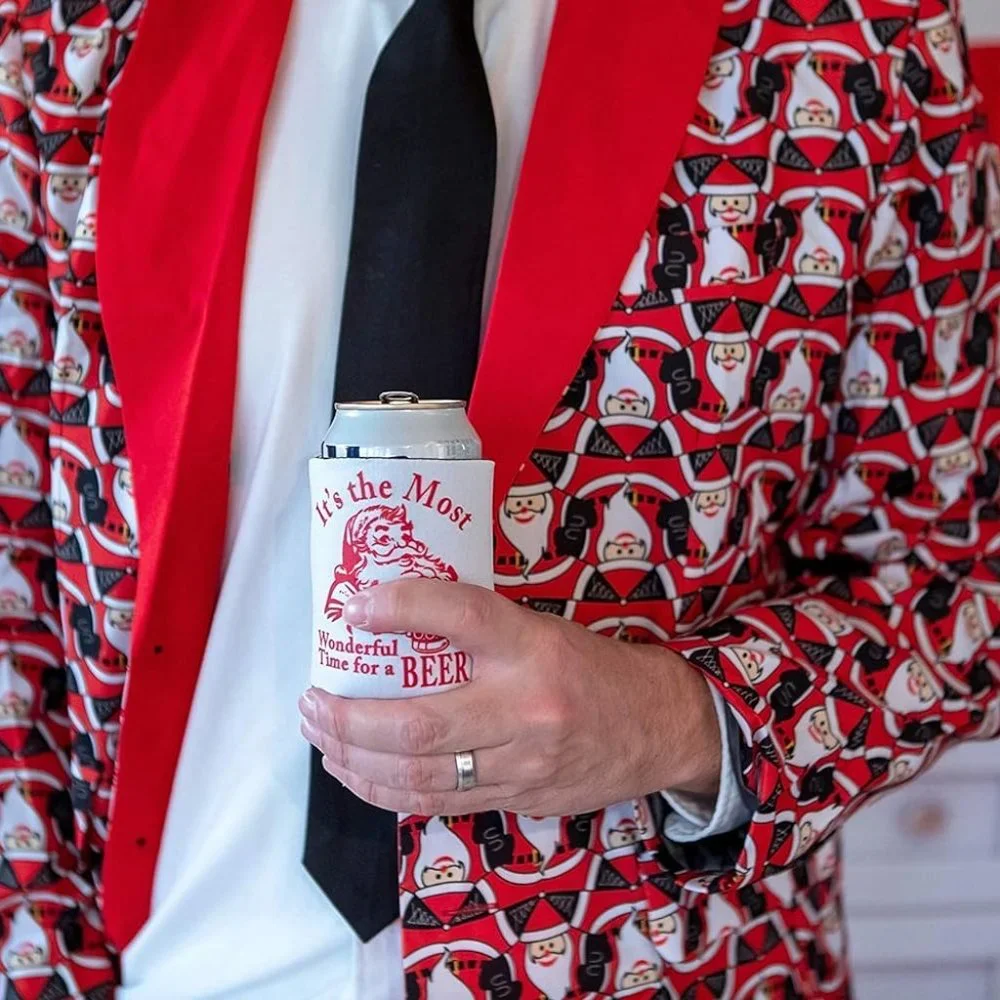 Christmas Santa Beer‎ Can Cooler Stocking Stuffer Party Favor Gift for Men